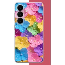 Aksesuarist Samsung Galaxy S26 Plus Uyumlu Renkli Çiçek Bahçesi Baskılı Silikon Kılıf