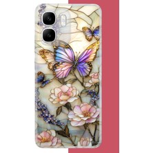 Aksesuarist Infinix Smart 10 Uyumlu Renkli Baskı Kelebek Baskılı Silikon Kılıf