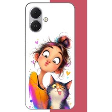 Aksesuarist Tecno Spark Go 2 Uyumlu Kediyle Neşeli Özçekim Baskılı Silikon Kılıf