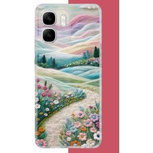 Aksesuarist Infinix Smart 10 Uyumlu Çiçekli Plato Baskılı Silikon Kılıf