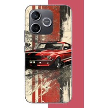 Aksesuarist Honor 600 Uyumlu Kırmızı Mustang.jpeg Baskılı Silikon Kılıf