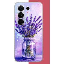 Aksesuarist Tecno Camon 50 Uyumlu Lavanta Baskılı Silikon Kılıf