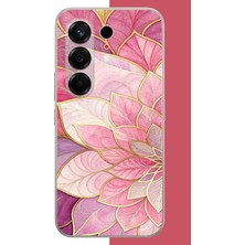 Aksesuarist Tecno Camon 50 Uyumlu Pembe Yaprak Baskılı Silikon Kılıf