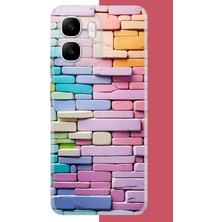 Aksesuarist Infinix Smart 10 Uyumlu Renkli Tuğla Baskılı Silikon Kılıf
