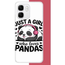 Aksesuarist Infinix Smart 10 Uyumlu Kawaii Panda Baskılı Silikon Kılıf