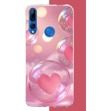 Aksesuarist Honor 9x Uyumlu Kalp Baloncukları Baskılı Silikon Kılıf