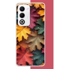 Aksesuarist Oppo A5 4g Uyumlu Sonbahar Yaprakları ve Çiy Baskılı Silikon Kılıf