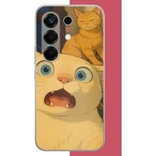 Aksesuarist Tecno Camon 50 Uyumlu Şaşkın Kedi Baskılı Silikon Kılıf