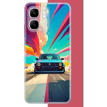Aksesuarist Infinix Smart 10 Uyumlu Renkli Yolda Hız Baskılı Silikon Kılıf