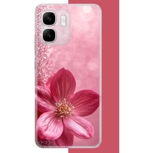Aksesuarist Infinix Smart 10 Uyumlu Pembe Işıltı Baskılı Silikon Kılıf