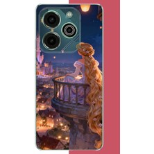 Aksesuarist Tecno Pova 6 Pro Uyumlu Rapunzel Baskılı Silikon Kılıf