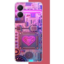 Aksesuarist Tecno Spark Go 3 Uyumlu Cyberpunk Neon Baskılı Silikon Kılıf