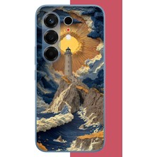 Aksesuarist Tecno Camon 50 Pro Uyumlu Mavi Bulutlu Deniz Feneri Baskılı Silikon Kılıf