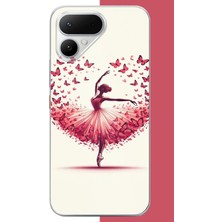 Aksesuarist Tecno Pova Curve 2 Uyumlu Kelebekli Balerin Baskılı Silikon Kılıf