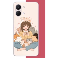 Aksesuarist Tecno Spark Go 3 Uyumlu Kawaii Yavru Kediler Baskılı Silikon Kılıf