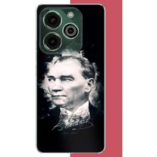 Aksesuarist Tecno Pova 6 Pro Uyumlu Atatürk Portre Baskılı Silikon Kılıf