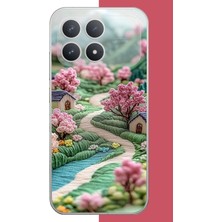 Aksesuarist Poco F8 Pro Uyumlu Nakışlı Köy Baskılı Silikon Kılıf