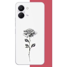 Aksesuarist Tecno Spark Go 3 Uyumlu Siyah Gül Baskılı Silikon Kılıf