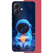 Aksesuarist Tecno Spark Go 2 Uyumlu Yıldızlı Astronot Baskılı Silikon Kılıf