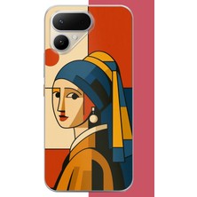 Aksesuarist Tecno Pova Curve 2 Uyumlu Inci Küpeli Kızın Modern Yorumu Baskılı Silikon Kılıf