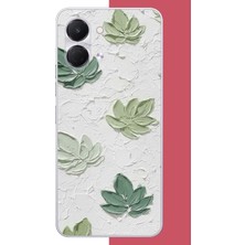 Aksesuarist Tecno Spark Go 3 Uyumlu Tuvaldeki Yaprak Baskılı Silikon Kılıf