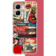 Aksesuarist Infinix Smart 10 Uyumlu Retro Baskılı Silikon Kılıf