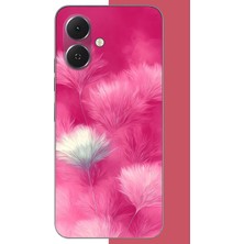 Aksesuarist Tecno Spark Go 2 Uyumlu Pembe Tüyler Baskılı Silikon Kılıf