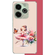 Aksesuarist Tecno Pova 6 Pro Uyumlu Minik Balerin2 Baskılı Silikon Kılıf