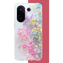 Aksesuarist Vivo X200 Fe Uyumlu Renkli Çiçek Baskılı Silikon Kılıf