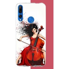Aksesuarist Honor 9x Uyumlu Çello Çalan Kadın Baskılı Silikon Kılıf