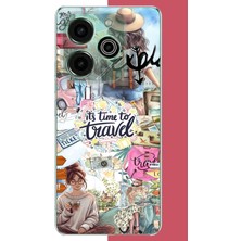 Aksesuarist Tecno Pova 6 Pro Uyumlu Travel3 Baskılı Silikon Kılıf