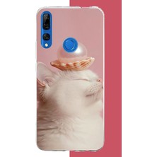 Aksesuarist Honor 9x Uyumlu Incili Kedi Baskılı Silikon Kılıf