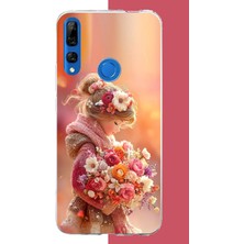 Aksesuarist Honor 9x Uyumlu Çiçek Demetli Küçük Kız Baskılı Silikon Kılıf