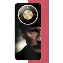 Aksesuarist Honor Magic 8 Lite Uyumlu Atatürk4 Baskılı Silikon Kılıf