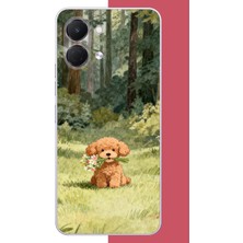 Aksesuarist Tecno Spark Go 3 Uyumlu Peluş Köpek Baskılı Silikon Kılıf