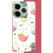 Aksesuarist Tecno Pova 6 Pro Uyumlu Yumaktaki Kediler Baskılı Silikon Kılıf