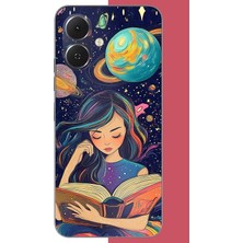 Aksesuarist Tecno Spark Go 2 Uyumlu Gezegenler Arasında Kitap Baskılı Silikon Kılıf