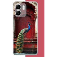 Aksesuarist Infinix Smart 10 Uyumlu Su Kenarındaki Tavus Kuşu Baskılı Silikon Kılıf