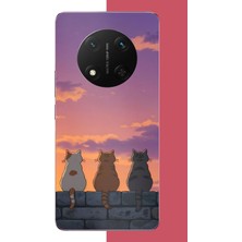 Aksesuarist Honor X9C Uyumlu Duvardaki Kediler Baskılı Silikon Kılıf