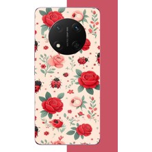 Aksesuarist Honor X9C Uyumlu Uğur Böcek ve Gül Baskılı Silikon Kılıf