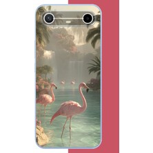 Aksesuarist Tecno Spark Slim 5g Uyumlu Akarsudaki Flamingo Baskılı Silikon Kılıf
