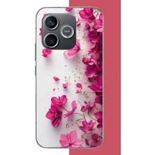 Aksesuarist Honor 600 Uyumlu Fuşya Çiçek Esintisi Baskılı Silikon Kılıf