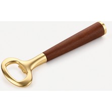 MİEN Gold Şişe Açacak – Ahşap Görünümlü Saplı Metal Kapak Açacağı – Ergonomik ve Şık Tasarım