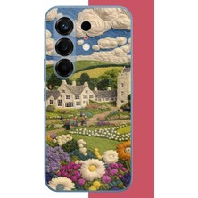 Aksesuarist Tecno Camon 50 Pro Uyumlu Nakışlı Bulut ve Kasaba Baskılı Silikon Kılıf