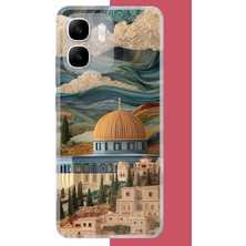 Aksesuarist Infinix Smart 10 Uyumlu Bulutlu Kudüs Baskılı Silikon Kılıf