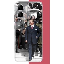 Aksesuarist Infinix Smart 10 Uyumlu Atatürk 3 Baskılı Silikon Kılıf