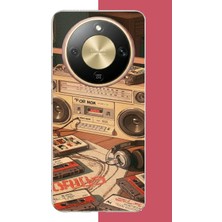 Aksesuarist Honor Magic 8 Lite Uyumlu 90'lar Kaset2 Baskılı Silikon Kılıf