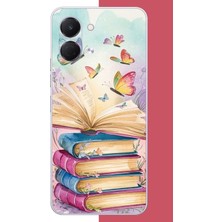 Aksesuarist Tecno Spark Go 3 Uyumlu Kelebekli Kitaplar Baskılı Silikon Kılıf