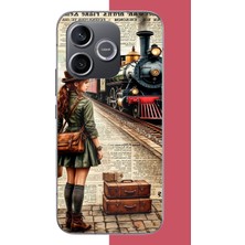 Aksesuarist Honor 600 Uyumlu Vintage Tren Baskılı Silikon Kılıf