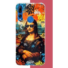 Aksesuarist Honor 9x Uyumlu Mona Lisa Graffiti Baskılı Silikon Kılıf